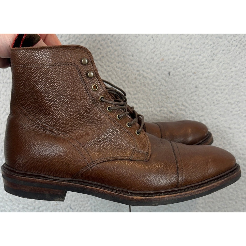 Allen Edmonds First Avenue Boots Mens 9.5D Higgins Mill Brown Pebble Grain EUC